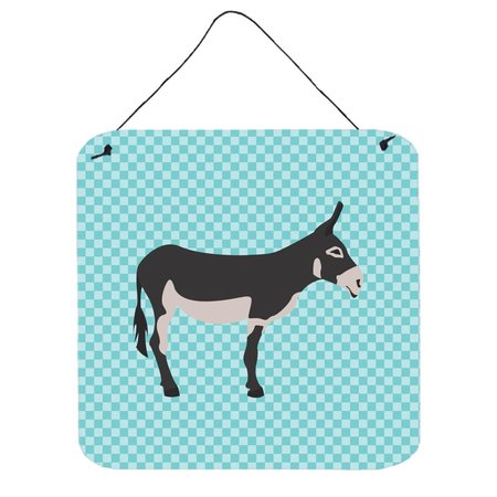 MICASA American Mammoth Jack Donkey Blue Check Wall or Door Hanging Prints6 x 6 in. MI228575